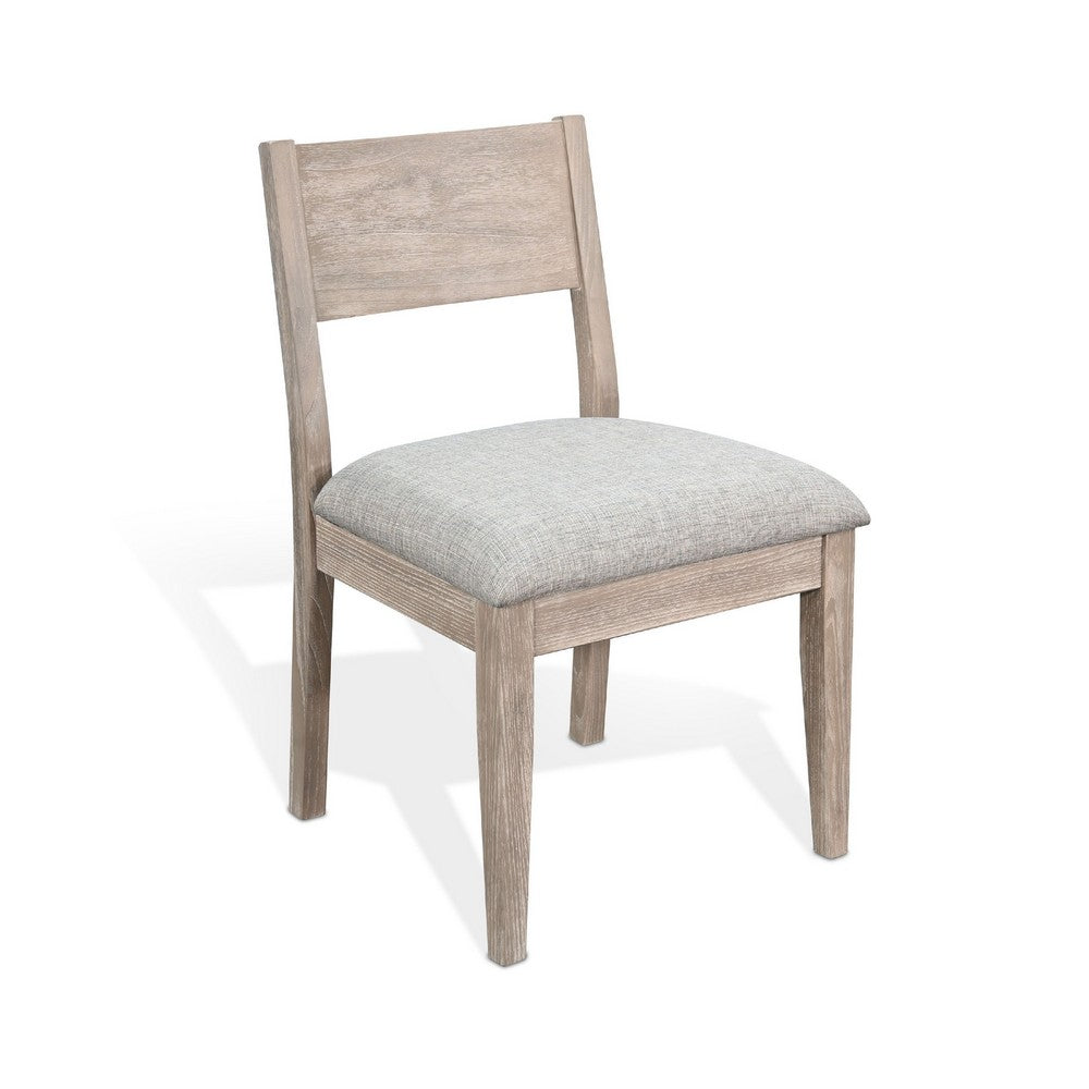 Casa Dining Side Chair Set of 2 | Open Back | Gray Cushion | Wheat Brown Wood