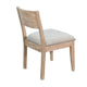 Casa Dining Side Chair Set of 2 | Open Back | Gray Cushion | Wheat Brown Wood