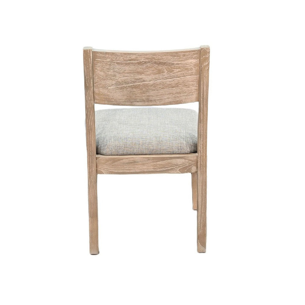 Casa Dining Side Chair Set of 2 | Open Back | Gray Cushion | Wheat Brown Wood