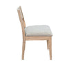 Casa Dining Side Chair Set of 2 | Open Back | Gray Cushion | Wheat Brown Wood