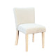 Dining Side Chair Set of 2 | Curved Back | Ivory Cushions | Oak Brown Wood