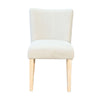 Dining Side Chair Set of 2 | Curved Back | Ivory Cushions | Oak Brown Wood