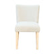 Dining Side Chair Set of 2 | Curved Back | Ivory Cushions | Oak Brown Wood