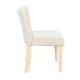 Dining Side Chair Set of 2 | Curved Back | Ivory Cushions | Oak Brown Wood