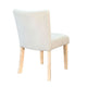 Dining Side Chair Set of 2 | Curved Back | Ivory Cushions | Oak Brown Wood