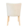 Dining Side Chair Set of 2 | Curved Back | Ivory Cushions | Oak Brown Wood