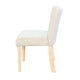 Dining Side Chair Set of 2 | Curved Back | Ivory Cushions | Oak Brown Wood