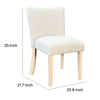 Dining Side Chair Set of 2 | Curved Back | Ivory Cushions | Oak Brown Wood