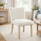Dining Side Chair Set of 2 | Curved Back | Ivory Cushions | Oak Brown Wood