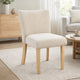 Dining Side Chair Set of 2 | Curved Back | Ivory Cushions | Oak Brown Wood