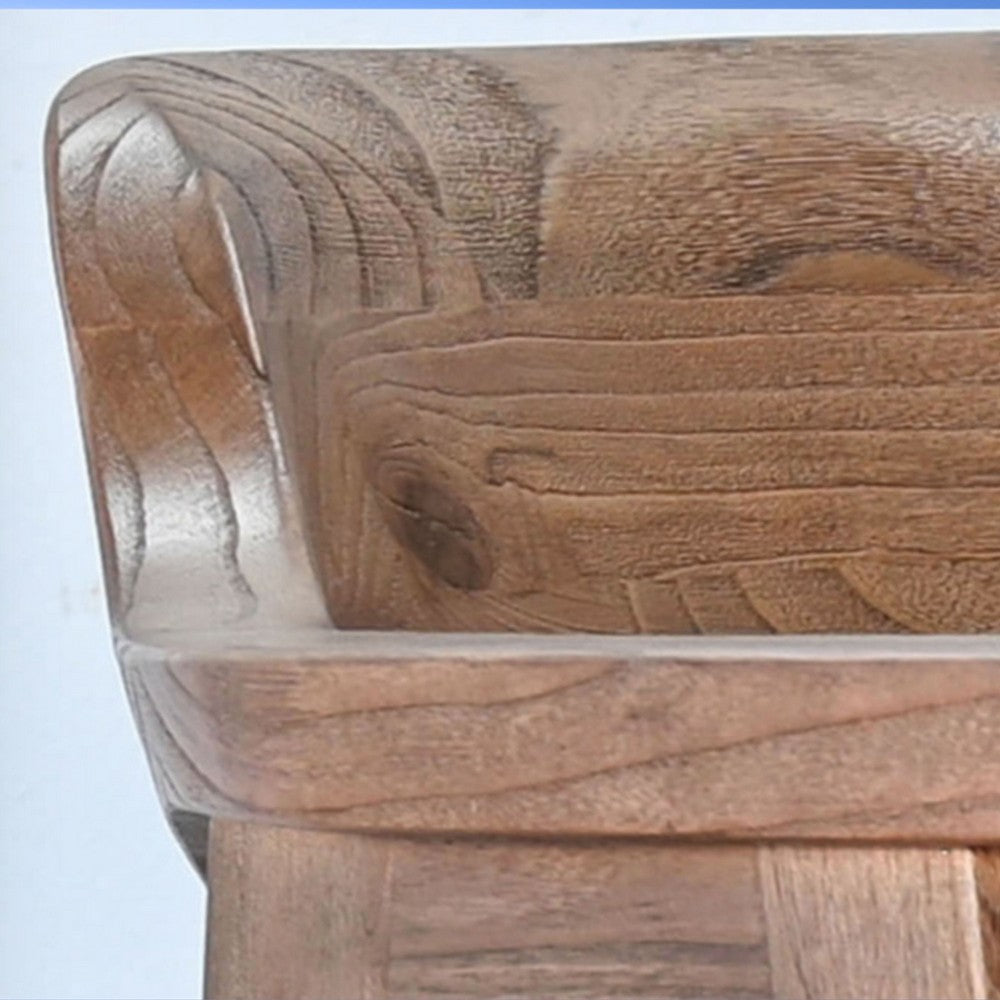 Reno Counter Stool Chair Set of 2 | Curved Back | Gray Cushion | Brown Wood
