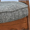 Reno Counter Stool Chair Set of 2 | Curved Back | Gray Cushion | Brown Wood