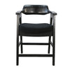 Reno Counter Stool Chair Set of 2 | Curved Back w Seat Cushion | Black Wood