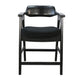 Reno Counter Stool Chair Set of 2 | Curved Back w Seat Cushion | Black Wood