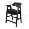 Reno Counter Stool Chair Set of 2 | Curved Back w Seat Cushion | Black Wood