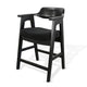 Reno Counter Stool Chair Set of 2 | Curved Back w Seat Cushion | Black Wood