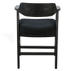 Reno Counter Stool Chair Set of 2 | Curved Back w Seat Cushion | Black Wood