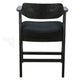 Reno Counter Stool Chair Set of 2 | Curved Back w Seat Cushion | Black Wood