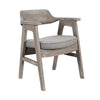 Reno Counter Stool Chair Set of 2 | Curved Back | Gray Seat | Natural Brown Wood