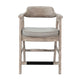 Reno Counter Stool Chair Set of 2 | Curved Back | Gray Seat | Natural Brown Wood