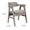 Reno Counter Stool Chair Set of 2 | Curved Back | Gray Seat | Natural Brown Wood