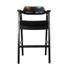 Reno Barstool Chair Set of 2 | Curved Back w Seat Cushion | Umbra Black Wood