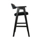 Reno Barstool Chair Set of 2 | Curved Back w Seat Cushion | Umbra Black Wood