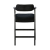 Reno Barstool Chair Set of 2 | Curved Back w Seat Cushion | Umbra Black Wood