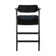 Reno Barstool Chair Set of 2 | Curved Back w Seat Cushion | Umbra Black Wood