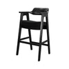 Reno Barstool Chair Set of 2 | Curved Back w Seat Cushion | Umbra Black Wood