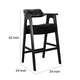 Reno Barstool Chair Set of 2 | Curved Back w Seat Cushion | Umbra Black Wood