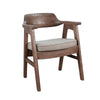 Reno Dining Armchair Set of 2 | Curved Back | Gray Cushion | Medium Brown Wood