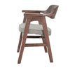 Reno Dining Armchair Set of 2 | Curved Back | Gray Cushion | Medium Brown Wood