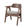 Reno Dining Armchair Set of 2 | Curved Back | Gray Cushion | Medium Brown Wood