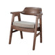 Reno Dining Armchair Set of 2 | Curved Back | Gray Cushion | Medium Brown Wood