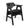 Reno Dining Armchair Set of 2 | Curved Back w Seat Cushion | Umbra Black