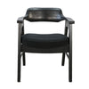 Reno Dining Armchair Set of 2 | Curved Back w Seat Cushion | Umbra Black