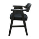 Reno Dining Armchair Set of 2 | Curved Back w Seat Cushion | Umbra Black