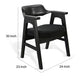 Reno Dining Armchair Set of 2 | Curved Back w Seat Cushion | Umbra Black