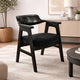 Reno Dining Armchair Set of 2 | Curved Back w Seat Cushion | Umbra Black