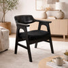Reno Dining Armchair Set of 2 | Curved Back w Seat Cushion | Umbra Black