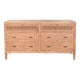 Beni Wide Dresser | 6 Drawers | Rattan Woven Panels | Black | Brown Oak Grove