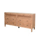 Beni Wide Dresser | 6 Drawers | Rattan Woven Panels | Black | Brown Oak Grove