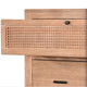 Beni Wide Dresser | 6 Drawers | Rattan Woven Panels | Black | Brown Oak Grove