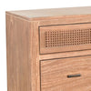 Beni Wide Dresser | 6 Drawers | Rattan Woven Panels | Black | Brown Oak Grove