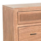 Beni Wide Dresser | 6 Drawers | Rattan Woven Panels | Black | Brown Oak Grove