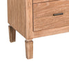 Beni Wide Dresser | 6 Drawers | Rattan Woven Panels | Black | Brown Oak Grove