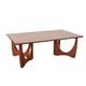 Natra Coffee Table | 52" Rectangular | Sculpted Base Cinnamon Brown