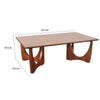 Natra Coffee Table | 52" Rectangular | Sculpted Base Cinnamon Brown