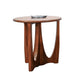 Natra Chair Side Table | 22" Round | Sculpted Base Cinnamon Brown